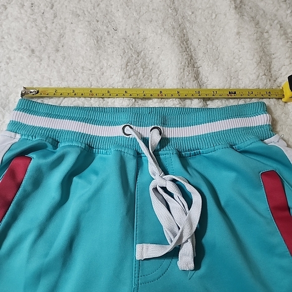 SCREENSHOT Men's Slim Fit Track Pants Colorblock Turquoise Pink Size Large - Picture 9 of 10